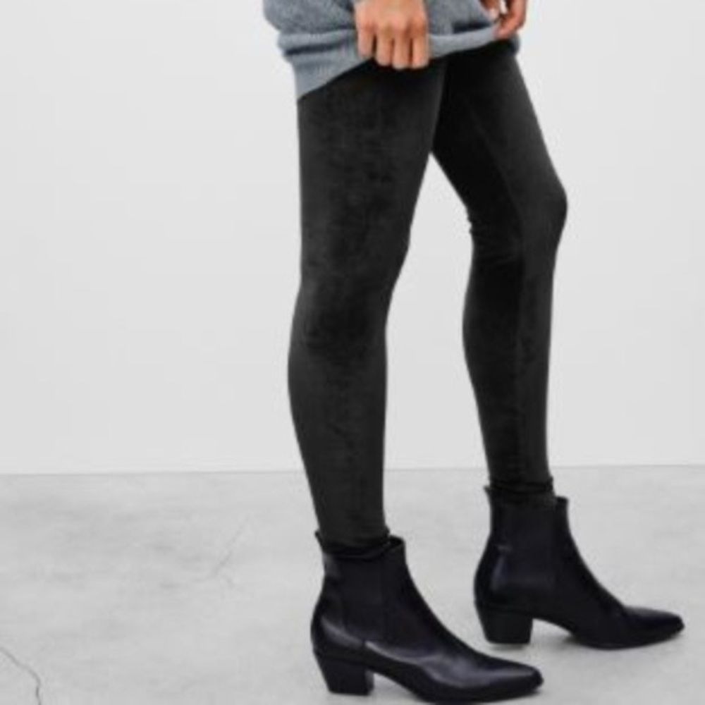 TALULA Black Leggings Velvet Like XXS